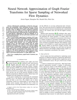 Neural Network Approximation of Graph Fourier Transforms for Sparse
  Sampling of Networked Flow Dynamics