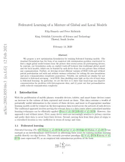 Federated Learning of a Mixture of Global and Local Models