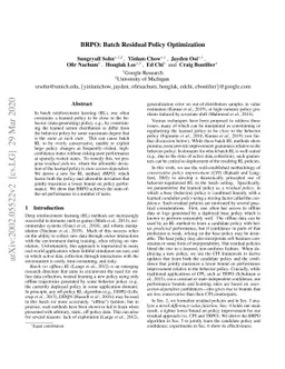 BRPO: Batch Residual Policy Optimization