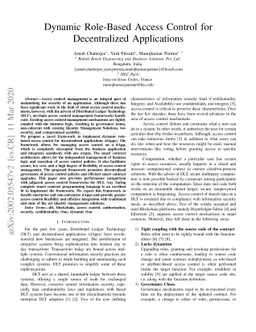 Dynamic Role-Based Access Control for Decentralized Applications