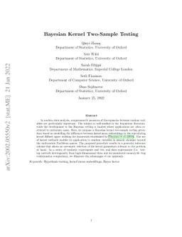 Bayesian Kernel Two-Sample Testing