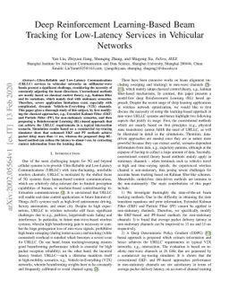 Deep Reinforcement Learning-Based Beam Tracking for Low-Latency Services
  in Vehicular Networks
