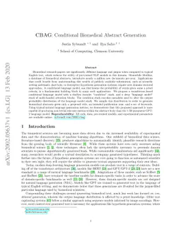 CBAG: Conditional Biomedical Abstract Generation