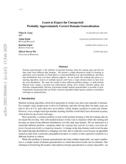 Learn to Expect the Unexpected: Probably Approximately Correct Domain
  Generalization
