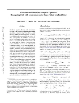 Fractional Underdamped Langevin Dynamics: Retargeting SGD with Momentum
  under Heavy-Tailed Gradient Noise