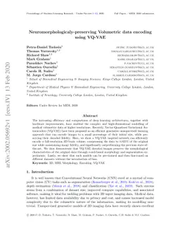 Neuromorphologicaly-preserving Volumetric data encoding using VQ-VAE