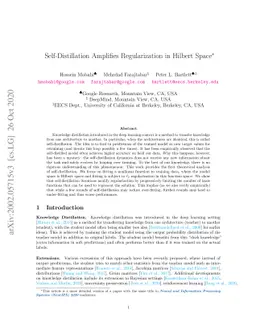 Self-Distillation Amplifies Regularization in Hilbert Space