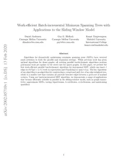 Work-efficient Batch-incremental Minimum Spanning Trees with
  Applications to the Sliding Window Model