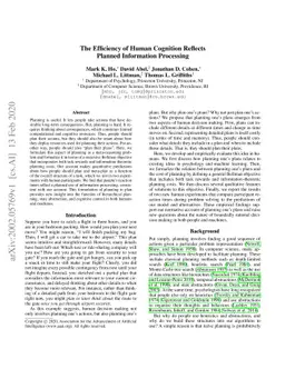 The Efficiency of Human Cognition Reflects Planned Information
  Processing