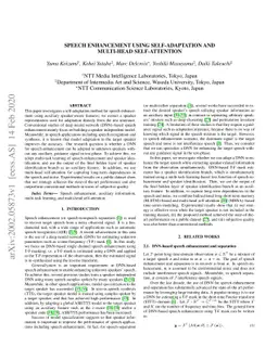 Speech Enhancement using Self-Adaptation and Multi-Head Self-Attention