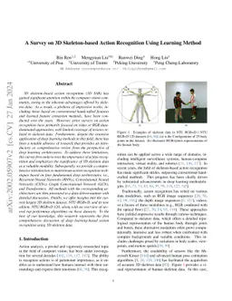 A Survey on 3D Skeleton-Based Action Recognition Using Learning Method