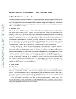 Algebraic Structure of Blockchains: A Group-Theoretical Primer