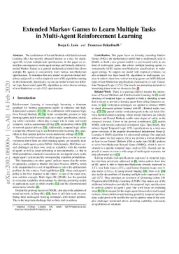 Extended Markov Games to Learn Multiple Tasks in Multi-Agent
  Reinforcement Learning