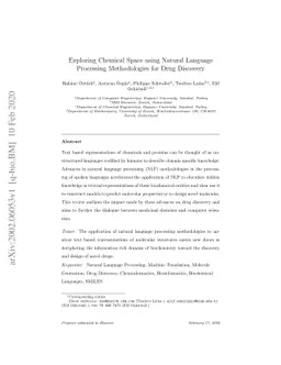 Exploring Chemical Space using Natural Language Processing Methodologies
  for Drug Discovery