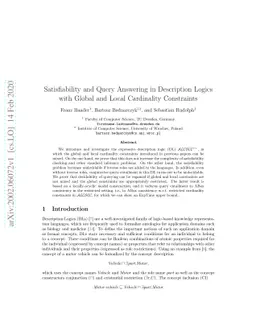 Satisfiability and Query Answering in Description Logics with Global and
  Local Cardinality Constraints
