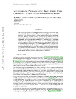 Multivariate Probabilistic Time Series Forecasting via Conditioned
  Normalizing Flows