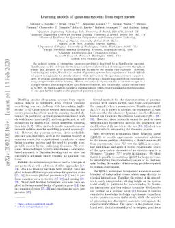 Learning models of quantum systems from experiments
