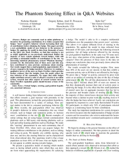The Phantom Steering Effect in Q&A Websites