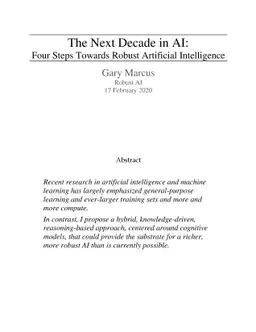 The Next Decade in AI: Four Steps Towards Robust Artificial Intelligence