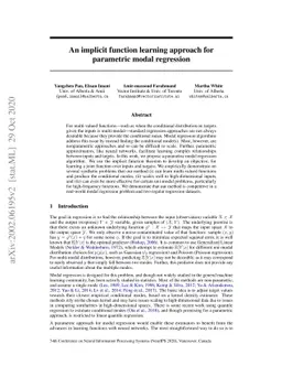 An implicit function learning approach for parametric modal regression