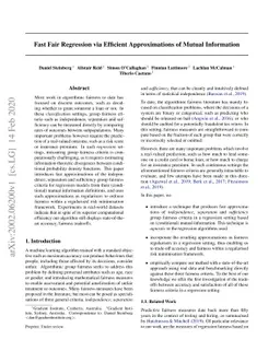 Fast Fair Regression via Efficient Approximations of Mutual Information