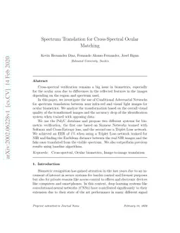 Spectrum Translation for Cross-Spectral Ocular Matching
