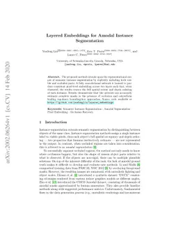 Layered Embeddings for Amodal Instance Segmentation