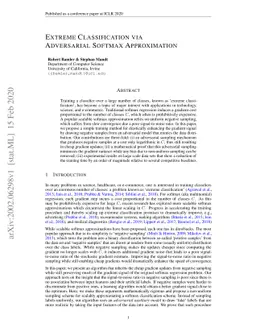 Extreme Classification via Adversarial Softmax Approximation