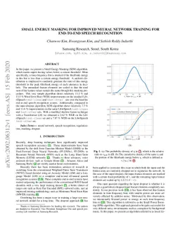 Small energy masking for improved neural network training for end-to-end
  speech recognition