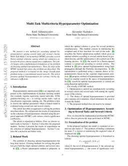 Multi-Task Multicriteria Hyperparameter Optimization