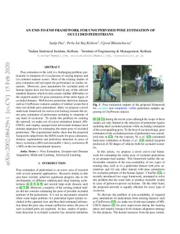 An End-to-End Framework for Unsupervised Pose Estimation of Occluded
  Pedestrians
