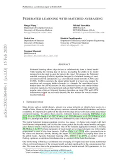 Federated Learning with Matched Averaging