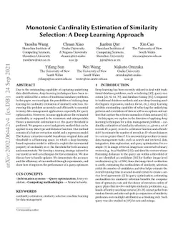 Monotonic Cardinality Estimation of Similarity Selection: A Deep
  Learning Approach