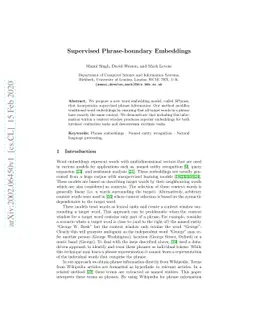 Supervised Phrase-boundary Embeddings