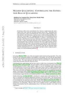 Maxmin Q-learning: Controlling the Estimation Bias of Q-learning