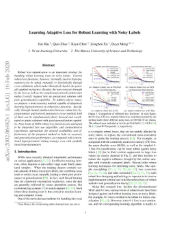 Learning Adaptive Loss for Robust Learning with Noisy Labels