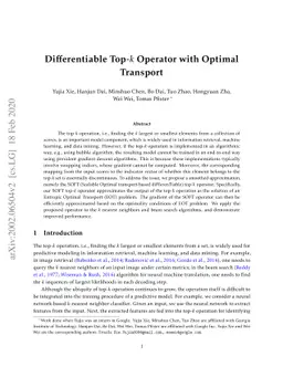 Differentiable Top-k Operator with Optimal Transport