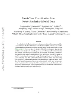 Multi-Class Classification from Noisy-Similarity-Labeled Data