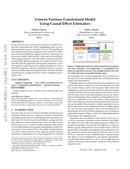 Convex Fairness Constrained Model Using Causal Effect Estimators