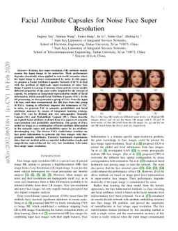 Facial Attribute Capsules for Noise Face Super Resolution