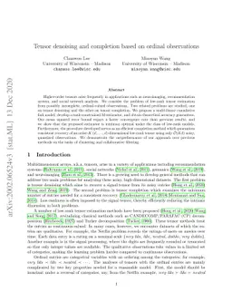Tensor denoising and completion based on ordinal observations