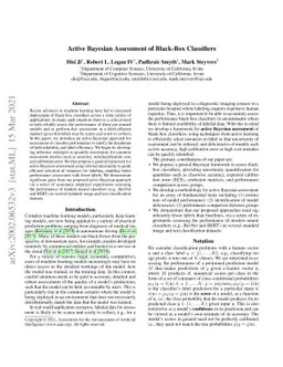 Active Bayesian Assessment for Black-Box Classifiers