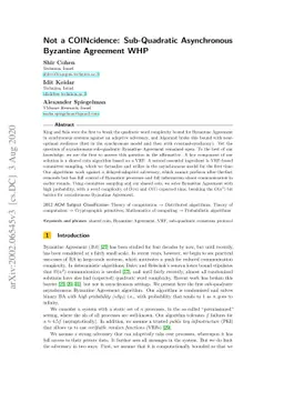 Not a COINcidence: Sub-Quadratic Asynchronous Byzantine Agreement WHP