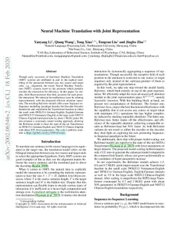 Neural Machine Translation with Joint Representation