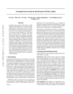 Learning Not to Learn in the Presence of Noisy Labels