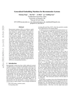 Generalized Embedding Machines for Recommender Systems