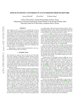 Speech-to-Singing Conversion in an Encoder-Decoder Framework