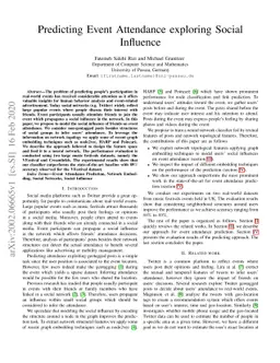 Predicting event attendance exploring social influence