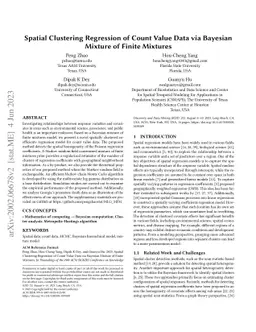 Spatial Clustering Regression of Count Value Data via Bayesian Mixture
  of Finite Mixtures