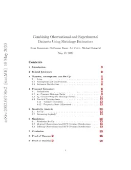 Combining Observational and Experimental Datasets Using Shrinkage
  Estimators